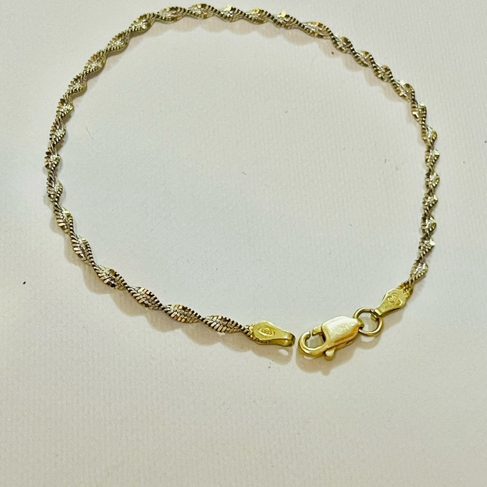 Vintage 925 Sterling Silver Twisted Rope Chain Bracelet Made in Italy Sz 7”